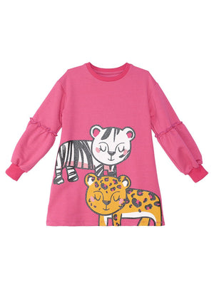 leopar zebra kiz çocukelbise - Justyol
