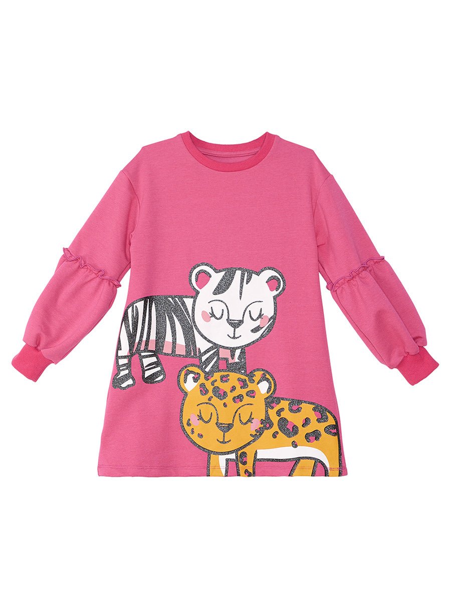 leopar zebra kiz çocukelbise - Justyol