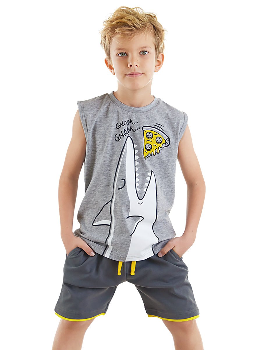 pizzaci köpekbaliği erkek çocuk t-shirt şort takim - Justyol