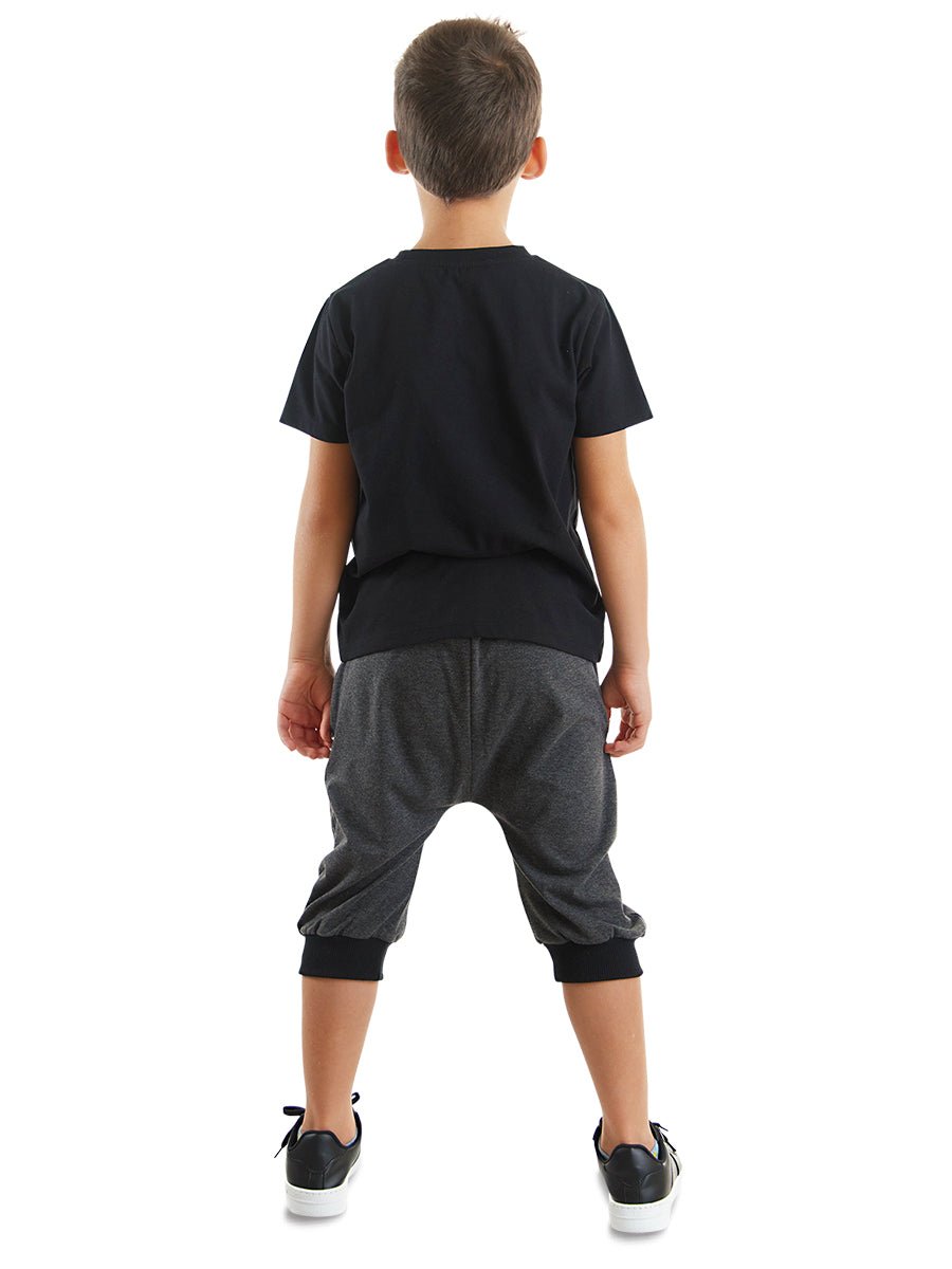 uzay roketi erkek çocuk t-shirt kapri şort takim - Justyol