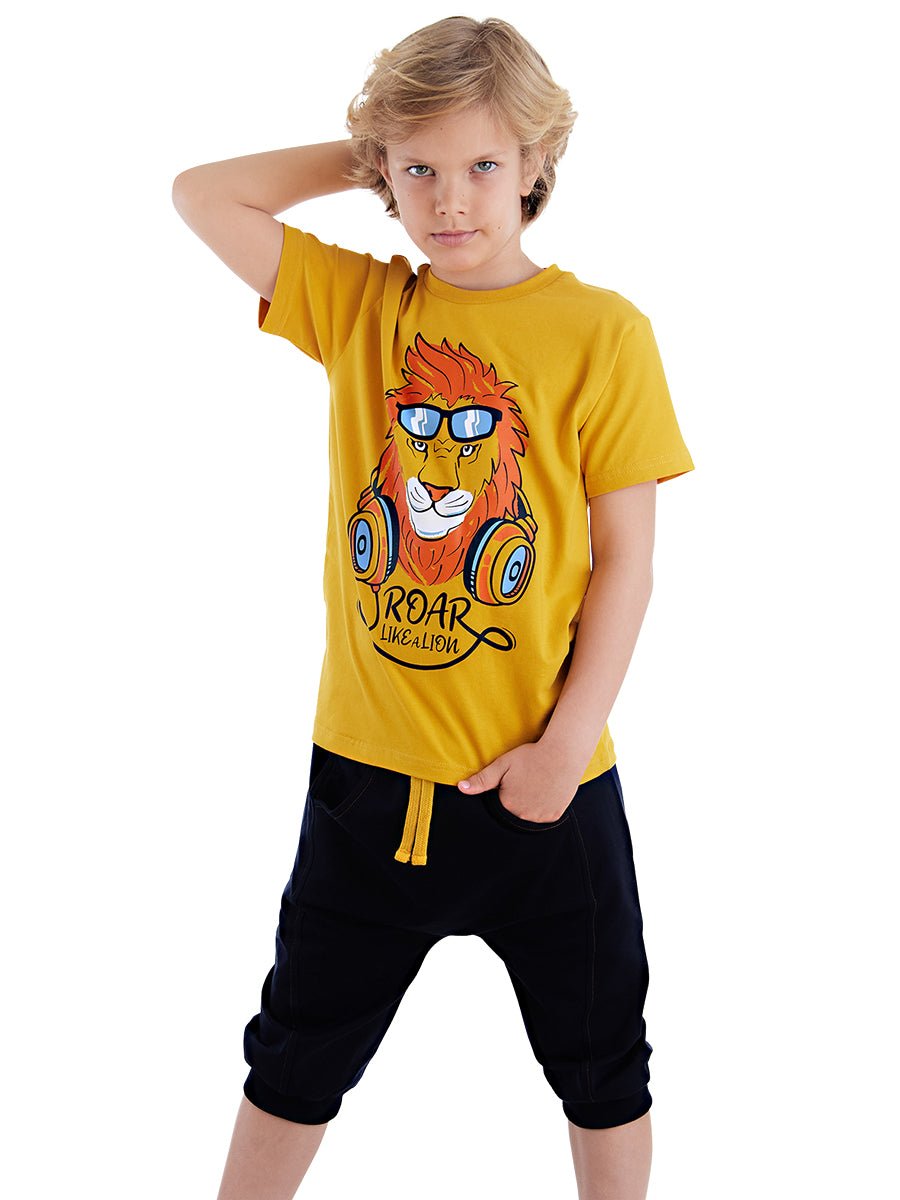 arslan erkek çocuk t-shirt kapri şort takim - Justyol