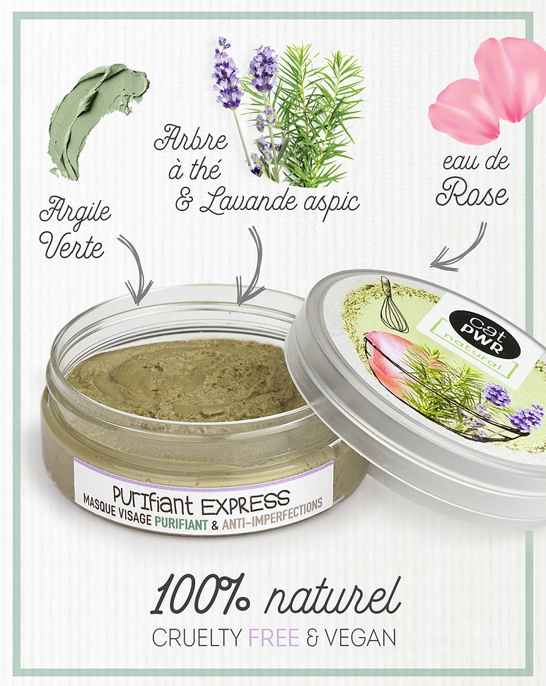 PURIFIANT EXPRESS Masque Visage Peau Mixte à Grasse Boutons + Acné   | UrbanK URBANK