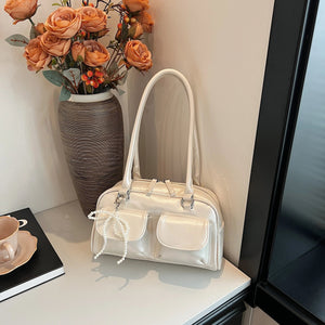 Fashionable Underarm Bow Bag for Women 2024 Korean Edition New Simple Leisure Pillow Bag Trendy Versatile Shoulder Bag MU Group