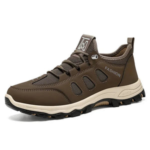 Men Soft Hiking Shoes Summer Breathable Mesh Sneakers Light Black Hike Footwear Walking Shoes Outdoor Shoes Climbing Shoe Male MU Group