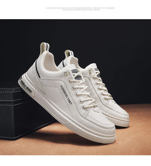 2025 New Trendy Versatile Cloth Shoes Men's Spring New Breathable White Shoes Men's Sports and Leisure Board Shoes Trendy Shoes MU Group
