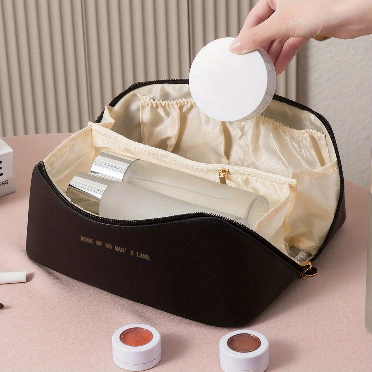 Makeup Organizer Female Toiletry Kit Bag Make Up Case Storage Pouch Luxury Lady Box, Cosmetic Bag, Organizer Bag For Travel Zip MU Group