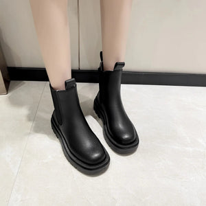 Women Boots Hot Luxury Thick Sole Chelsea Boots Women Flat Casual Boots High Quality Fashion Shoes for Women Zapatos De Mujer MU Group