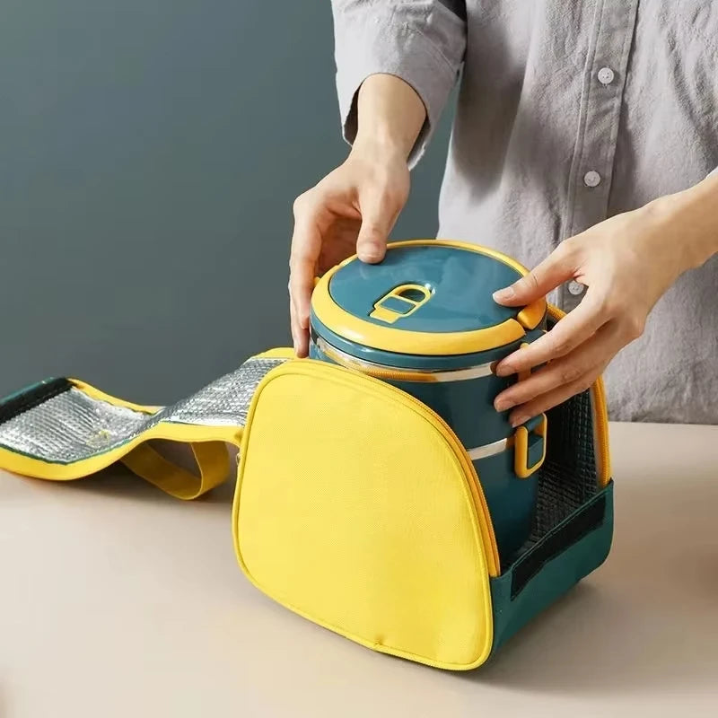 3 Layer Portable Lunch Box Thermo Insulation Bento Thermos Containers Bento Bag Food Warmer for Kids Food Containers MU Group