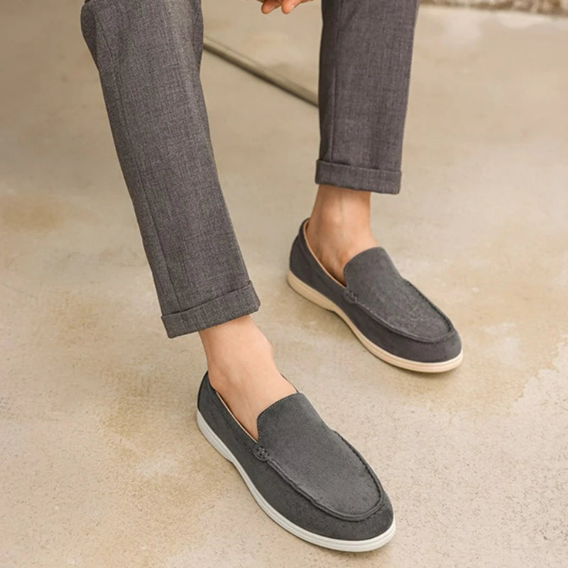 Men's Casual Shoes Suede Leather Loafers Classic British Style Men Shoes Lightweight Soft Moccasins Male Slip on Driving Flats MU Group