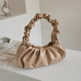 New Summer Pleated Handlebags For Women PU Cloud Bags Leisure Armpit Bag Shopping Shoulder Bags Dumpling Handbag Female MU Group