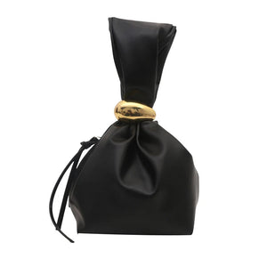 New Mini PU Leather Underarm Pleated Bag For Women Fashion Designer Female Retro Shoulder Bag Handbags And Purses MU Group