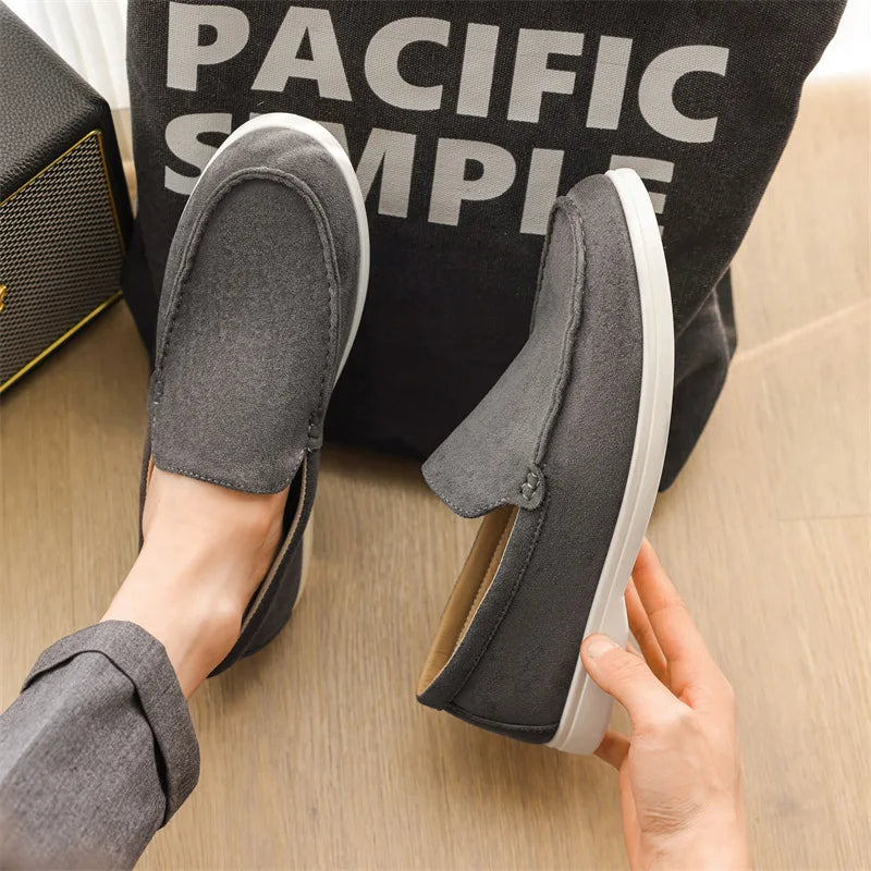Men's Casual Shoes Suede Leather Loafers Classic British Style Men Shoes Lightweight Soft Moccasins Male Slip on Driving Flats MU Group