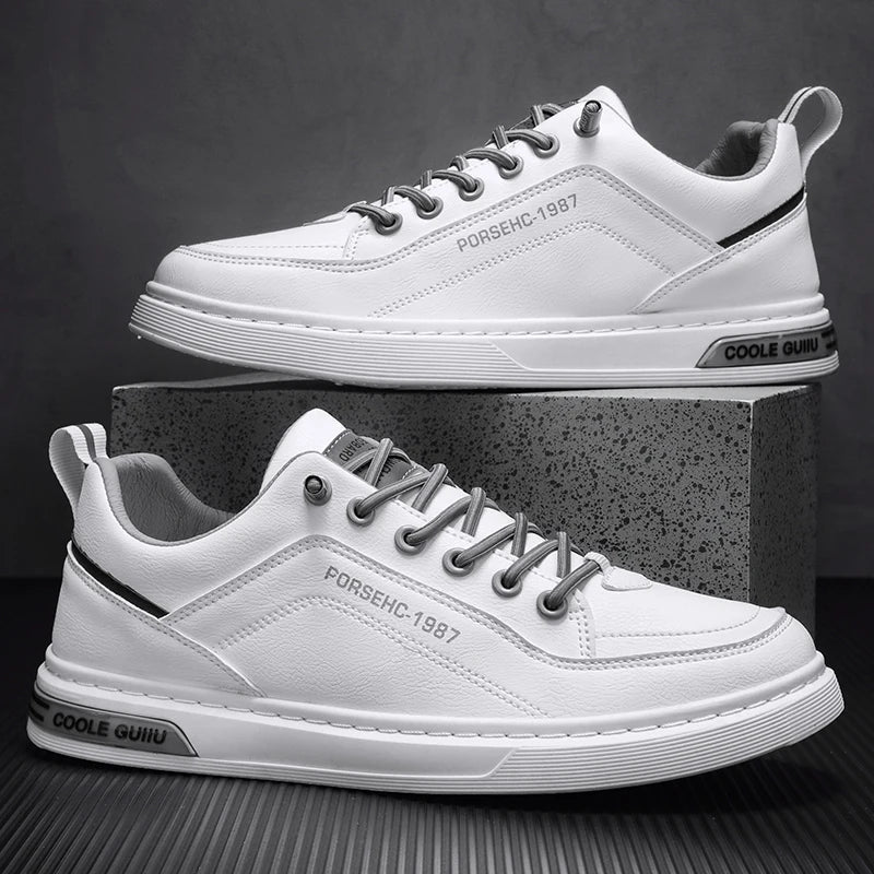 2025 New Trendy Versatile Cloth Shoes Men's Spring New Breathable White Shoes Men's Sports and Leisure Board Shoes Trendy Shoes MU Group