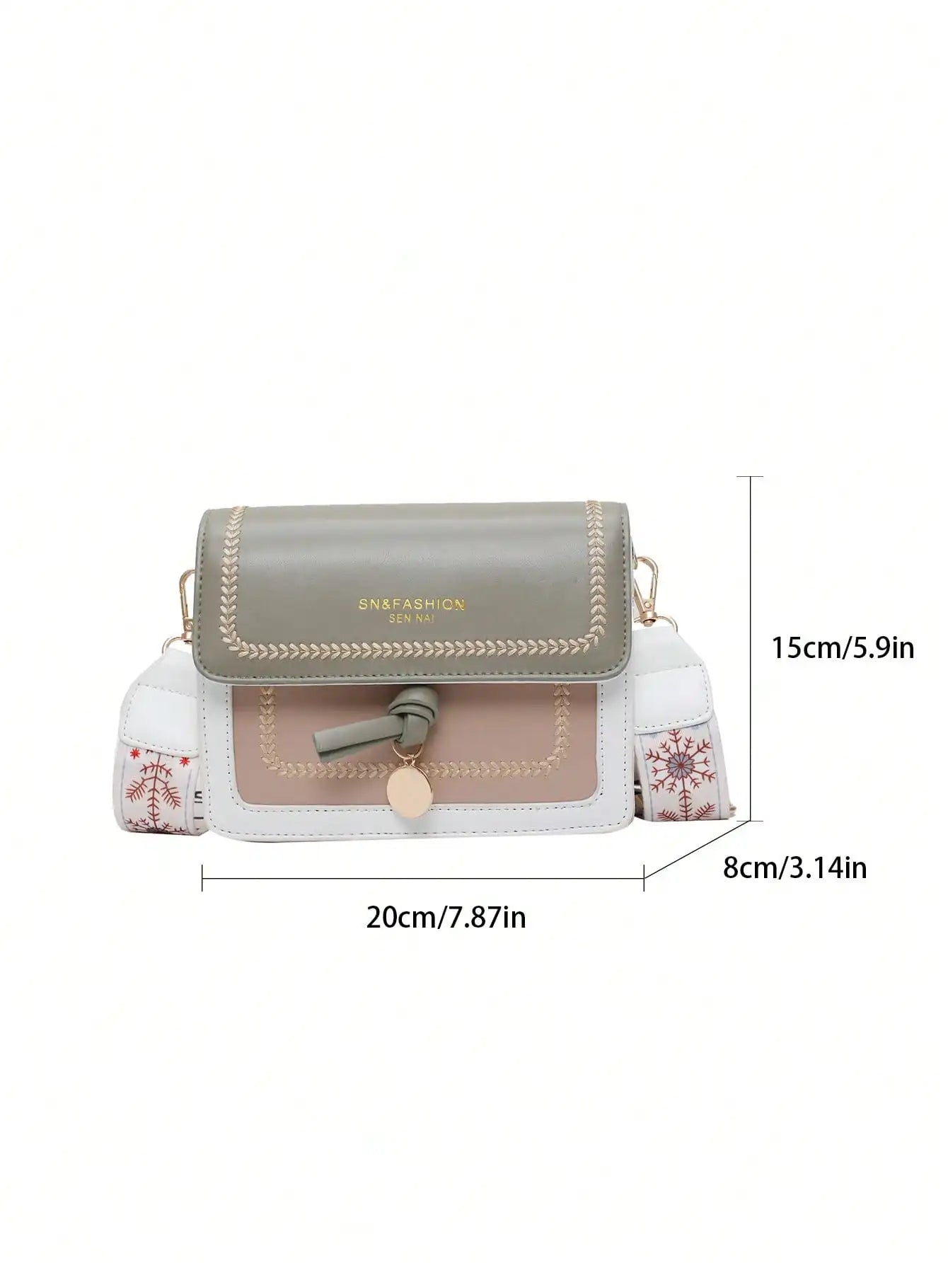 Fashionable Bag for Women, Versatile New Crossbody Bag, Casual, Contrasting Color, Small Square Bag, Wide Shoulder Strap MU Group
