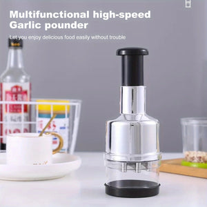 Manual Onion Chopper Stainless Steel Garlic Presser Food Crusher Cutter Meat Mincer Hand Press for Vegetable Kitchen Tool MU Group