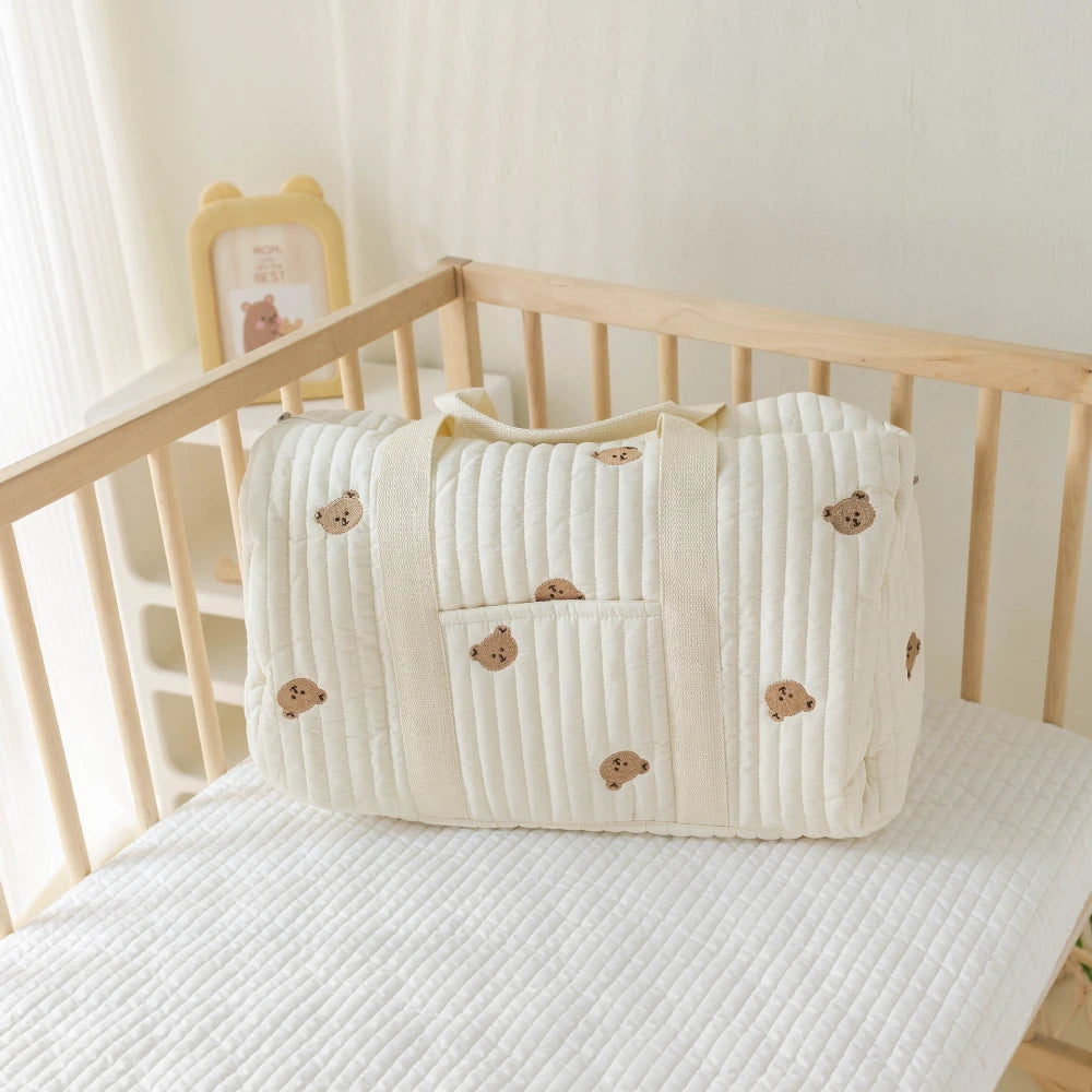 New Embroidered Mom Bag Storage Bag Large Capacity Mommy Travel Bag Fashion Multi-functional Handbag Lightweight Diagonal MU Group