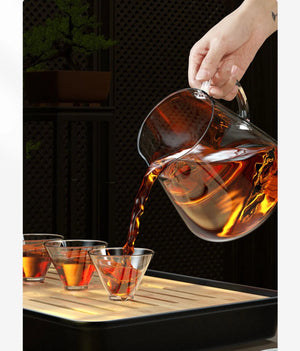 Heat Resistant Glass Teapot with Stainless Steel Tea Strainer Infuser Flower Kettle Kung Fu Teaware Set Puer Oolong Pot MU Group