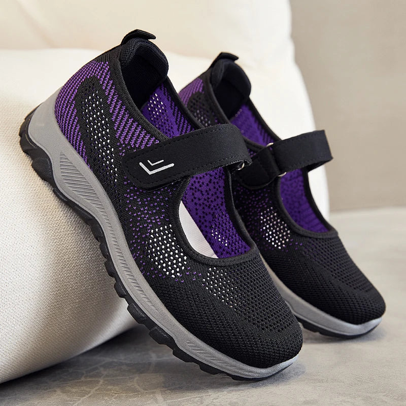 Women's Casual sneaker Breathable Mesh Soft Non-slip Lightweight Quick Velcro Walking Running Daily All-match Women's Shoes MU Group