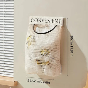 1-5pcs Space-Saving Wall-Mounted Organizer for Plastic Bags Reusable Elastic Mesh Storage Rack for Kitchen Clothes Bags MU Group