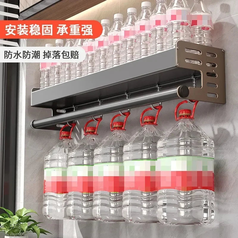 Stylish Wall-Mounted Kitchen Condiment Rack with Storage Box Multifunctional Household Utensil Rack with Oil Vinegar Dispenser MU Group