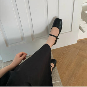 Square Toe Women Ballet Flats Fashion SOft Sole Shoes 2025 Spring Ladies Elegant Street Style Mary Jane Shoes MU Group