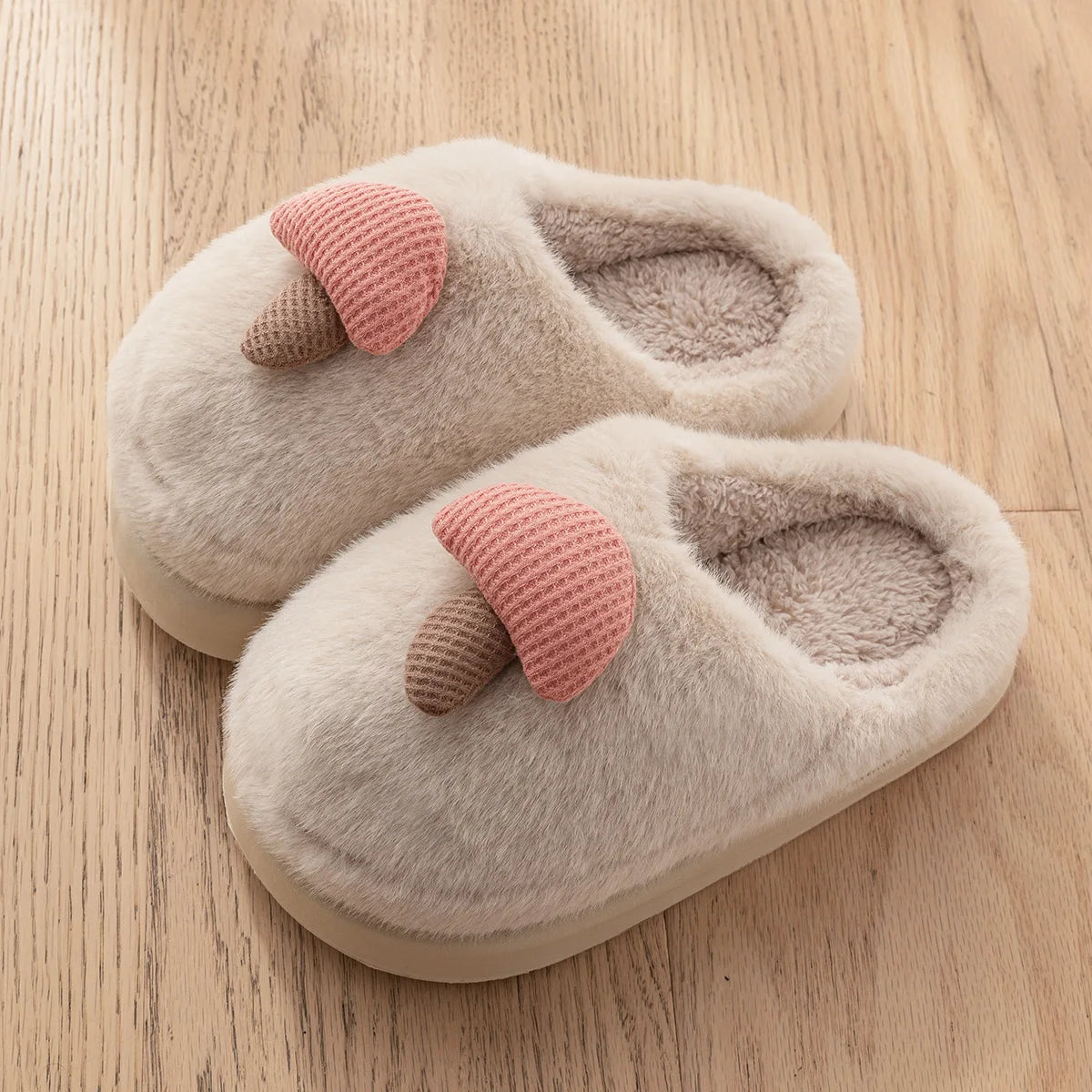 TZLDN Women's Winter Warm Cartoon Slippers Closed Toe Non Slip Furry House Shoes Women Indoor Bedroom 4CM EVA Sole Plush Slipper MU Group