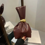 New Mini PU Leather Underarm Pleated Bag For Women Fashion Designer Female Retro Shoulder Bag Handbags And Purses MU Group