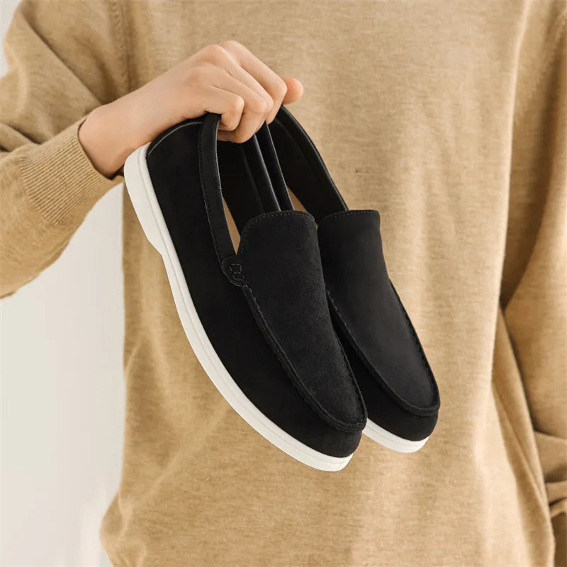 Men's Casual Shoes Suede Leather Loafers Classic British Style Men Shoes Lightweight Soft Moccasins Male Slip on Driving Flats MU Group