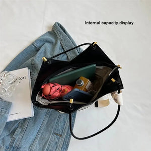 Korean Style Big Bag Women's Bag Casual All-match Canvas Bag Commuter Shoulder Bag Student Tote Bag MU Group