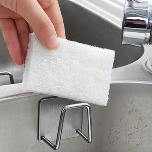 Stainless Steel Sink Sponge Rack For Sponge Steel Wire Ball Draining Paste The Inner Wall Of The Sink Kitchen Supplies MU Group