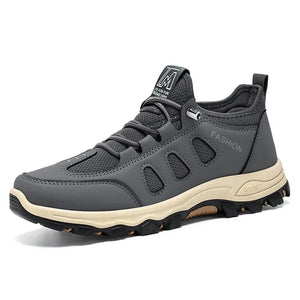 Men Soft Hiking Shoes Summer Breathable Mesh Sneakers Light Black Hike Footwear Walking Shoes Outdoor Shoes Climbing Shoe Male MU Group