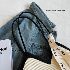 Korean Style Big Bag Women's Bag Casual All-match Canvas Bag Commuter Shoulder Bag Student Tote Bag MU Group