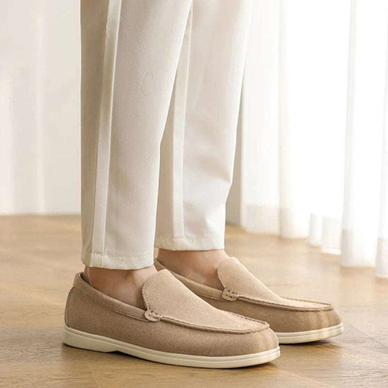 Men's Casual Shoes Suede Leather Loafers Classic British Style Men Shoes Lightweight Soft Moccasins Male Slip on Driving Flats MU Group