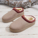 Snow Boots 2024 Women Winter Cashmere Warm Thick Soles Without Heel-covered Hair Half Slipper Cotton Shoes Cashmere Warm Boots MU Group