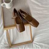 Square Toe Women Ballet Flats Fashion SOft Sole Shoes 2025 Spring Ladies Elegant Street Style Mary Jane Shoes MU Group