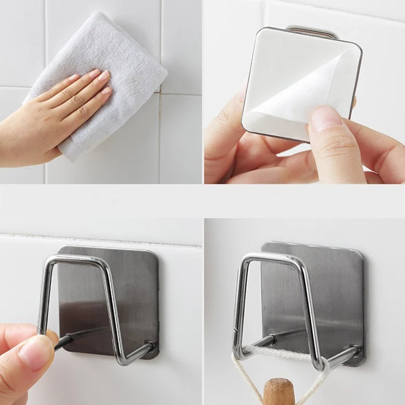 Stainless Steel Sink Sponge Rack For Sponge Steel Wire Ball Draining Paste The Inner Wall Of The Sink Kitchen Supplies MU Group
