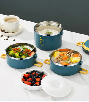 3 Layer Portable Lunch Box Thermo Insulation Bento Thermos Containers Bento Bag Food Warmer for Kids Food Containers MU Group