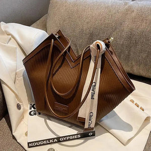 Korean Style Big Bag Women's Bag Casual All-match Canvas Bag Commuter Shoulder Bag Student Tote Bag MU Group