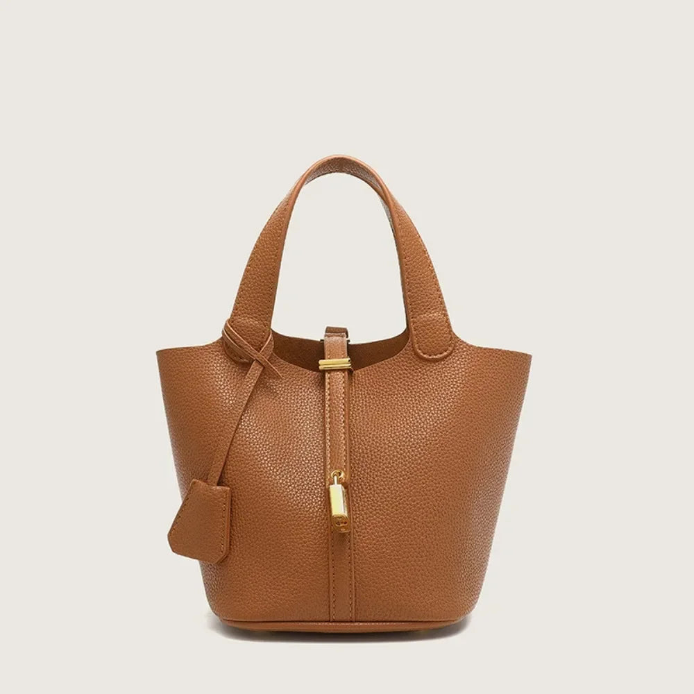 New lychee patterned bucket bag, women's handbag, Picotin bag MU Group