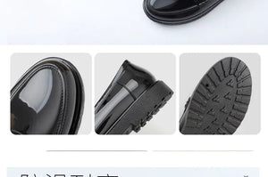 Women's New Low Heel Shallow Rain Shoe Soft Sole Non Slip Slip On Round Toe Lightweight Waterproof Kitchen Work Shoe Loafer Shoe MU Group