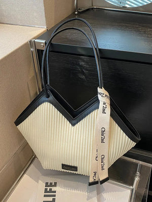 Korean Style Big Bag Women's Bag Casual All-match Canvas Bag Commuter Shoulder Bag Student Tote Bag MU Group