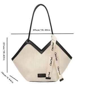 Korean Style Big Bag Women's Bag Casual All-match Canvas Bag Commuter Shoulder Bag Student Tote Bag MU Group