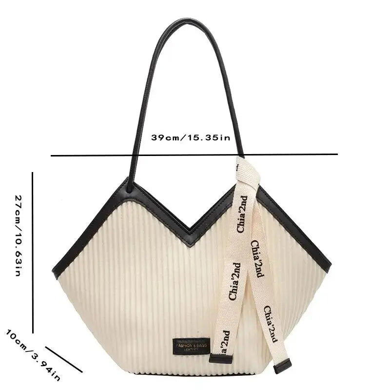 Korean Style Big Bag Women's Bag Casual All-match Canvas Bag Commuter Shoulder Bag Student Tote Bag MU Group