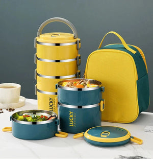 3 Layer Portable Lunch Box Thermo Insulation Bento Thermos Containers Bento Bag Food Warmer for Kids Food Containers MU Group