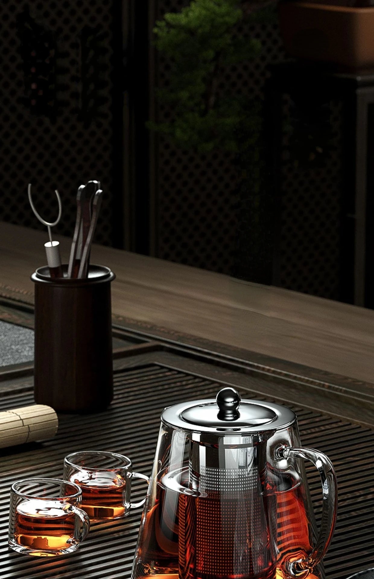 Heat Resistant Glass Teapot with Stainless Steel Tea Strainer Infuser Flower Kettle Kung Fu Teaware Set Puer Oolong Pot MU Group