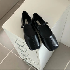 Square Toe Women Ballet Flats Fashion SOft Sole Shoes 2025 Spring Ladies Elegant Street Style Mary Jane Shoes MU Group