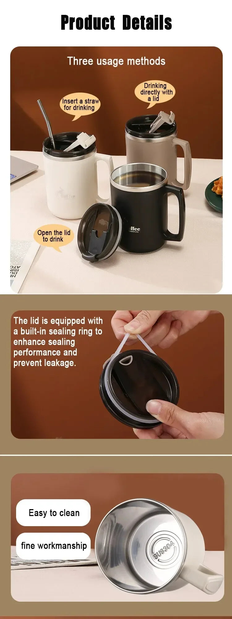New Milk Coffee Cup Stainless Steel Double Wall Thermal Insulated Water Cups and Mugs Metal Coffee Cup Mug Bottle hydro flask MU Group