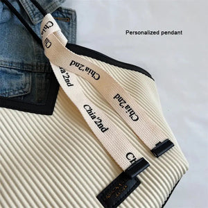 Korean Style Big Bag Women's Bag Casual All-match Canvas Bag Commuter Shoulder Bag Student Tote Bag MU Group