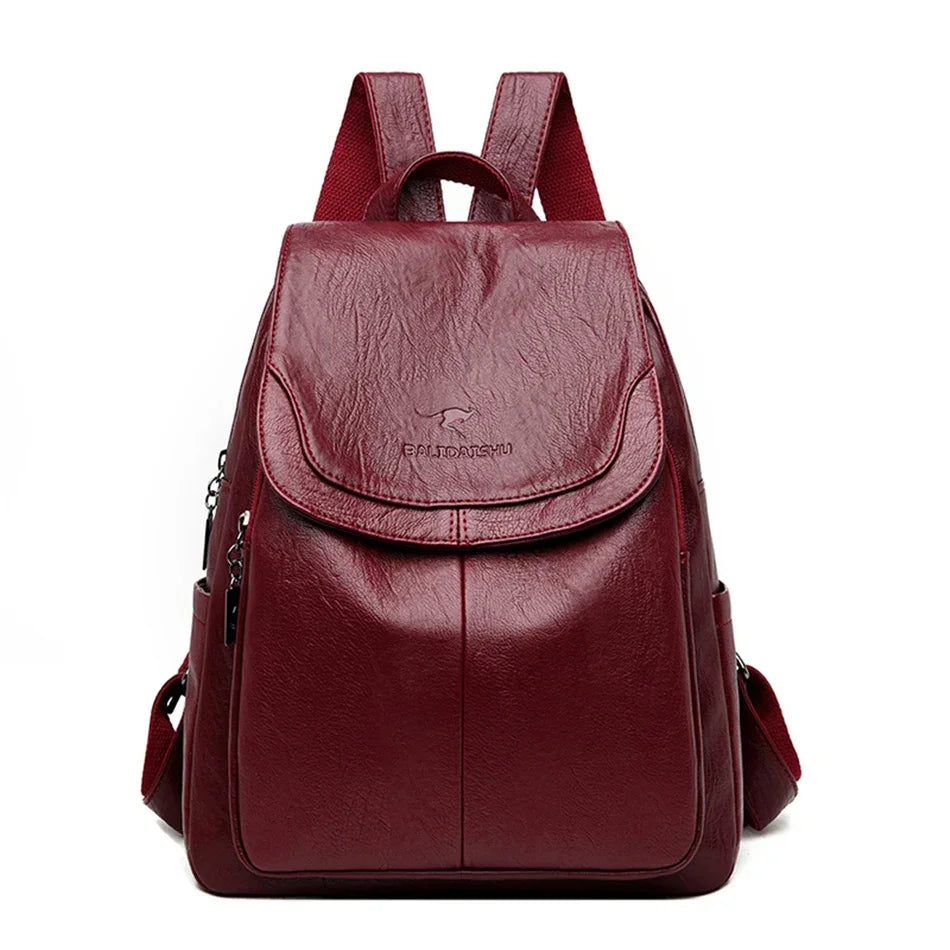 Genuine Women Leather Backpack Fashion Female Shoulder Bag Sac a Dos Ladies Bagpack Mochilas School Bags For Teenage Girls 2024 MU Group