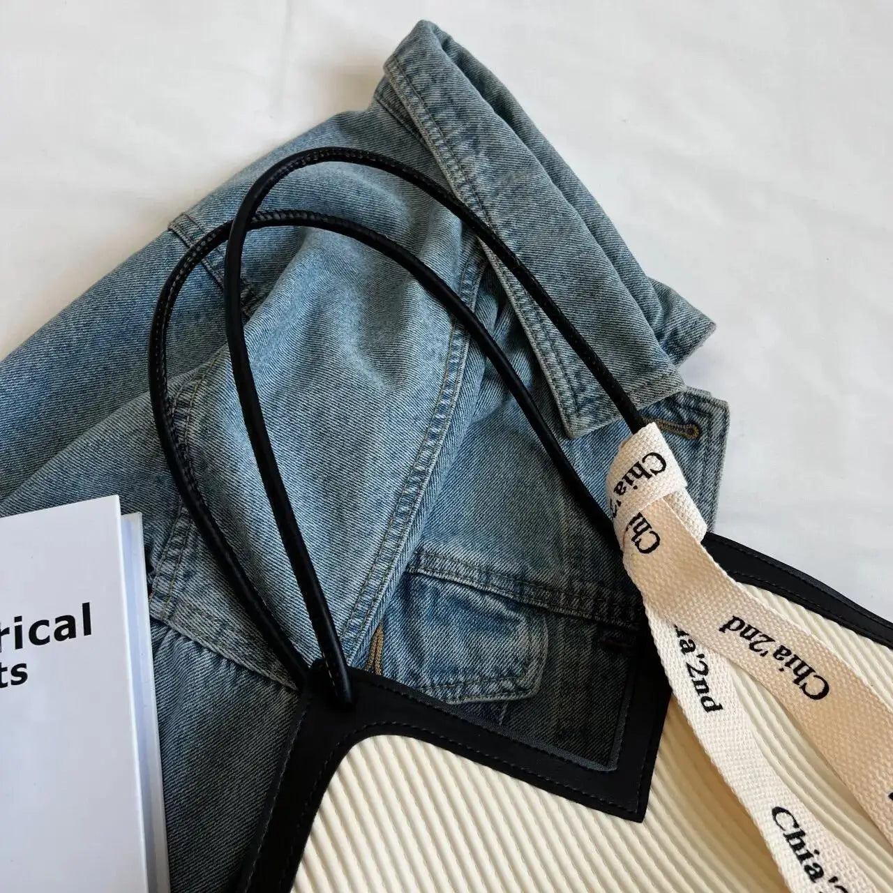 Korean Style Big Bag Women's Bag Casual All-match Canvas Bag Commuter Shoulder Bag Student Tote Bag MU Group